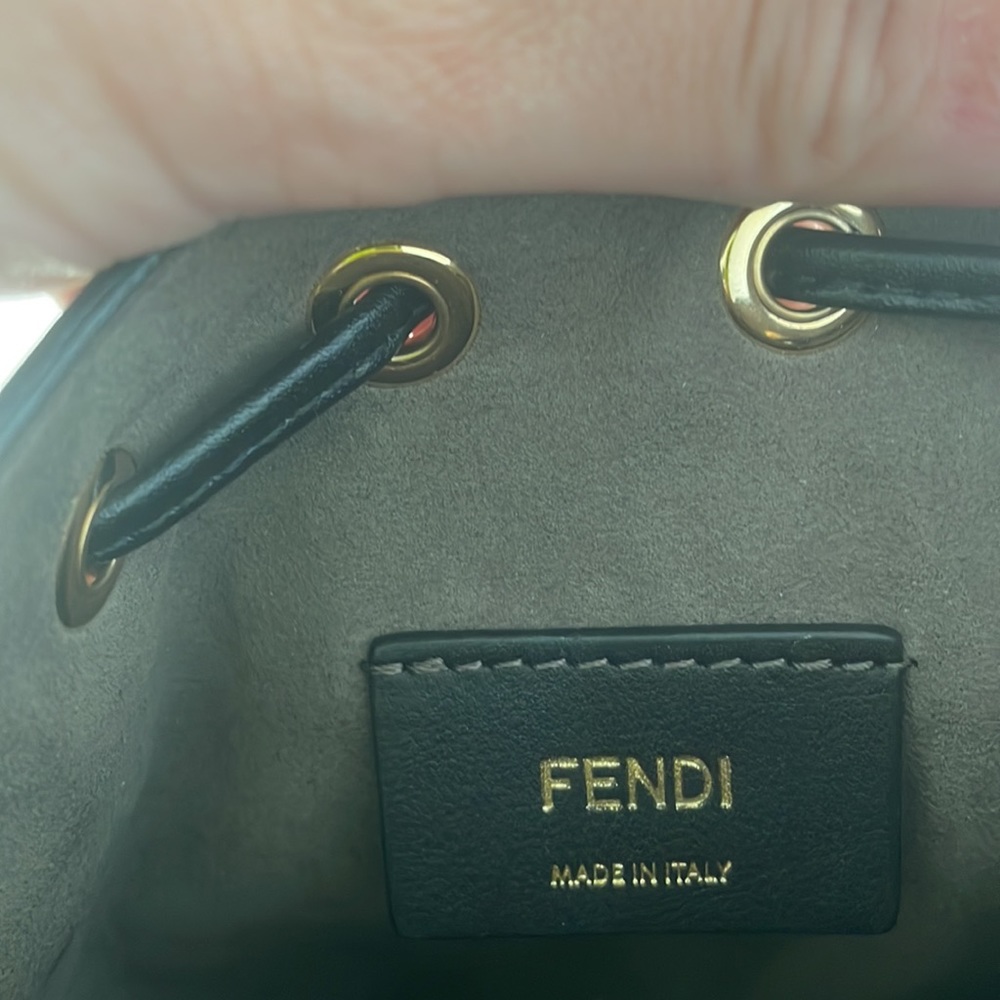 Fendi Brown and Black Monogram Mini Bucket Bag - Picture 6 of 7